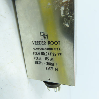 Veeder-Root 744195-221 Electromechanical Counter 115V AC Reset 14 Watts-Count 6