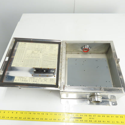 Cutler-Hammer Stainless Steel Electrical Enclosure W/Backplate 14" x 13-1/2"x 6"