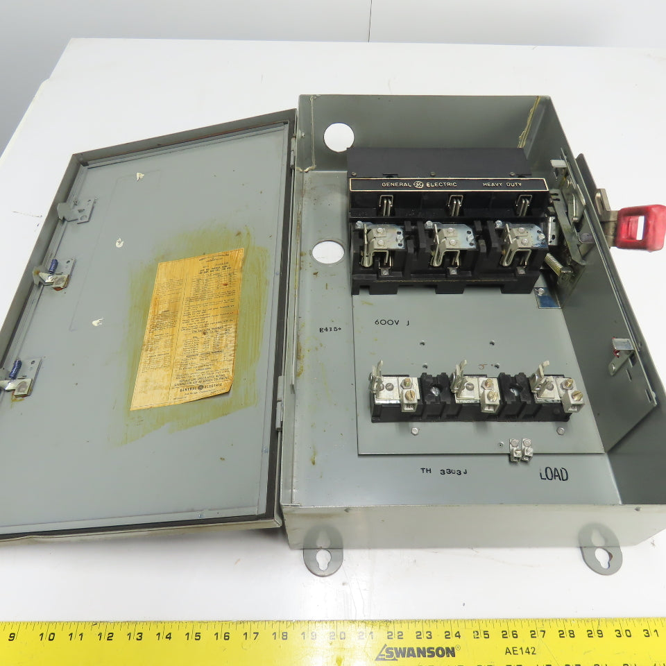 General Electric TH3363J 100A Fusible Safety Disconnect Switch 600VAC 250VDC