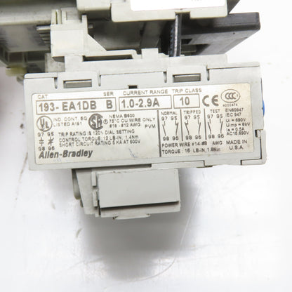 Allen-Bradley 100-C16*10 IEC Reversing Motor Starter 120V 60Hz 1.0-2.9A Overload