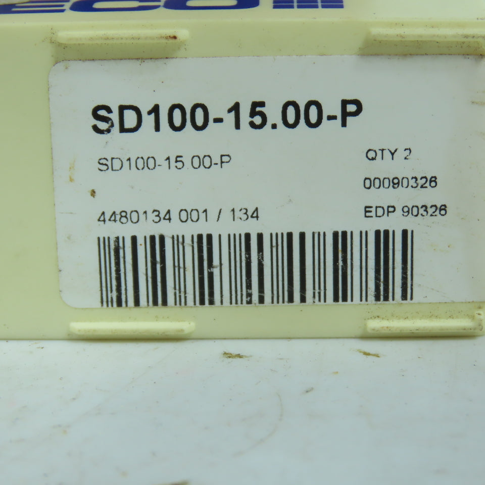 Seco SD100-15.00-P Crownloc Coolant Thru Carbide Drill Insert Heads 15mm Set/2