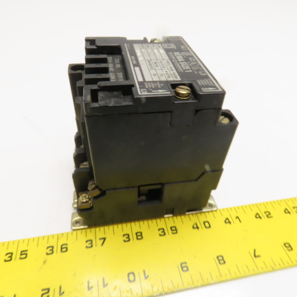 Square D 8736 SCO 8 NEMA Size 1 Magnetic Motor Starter 600V Max 110/120V Coil