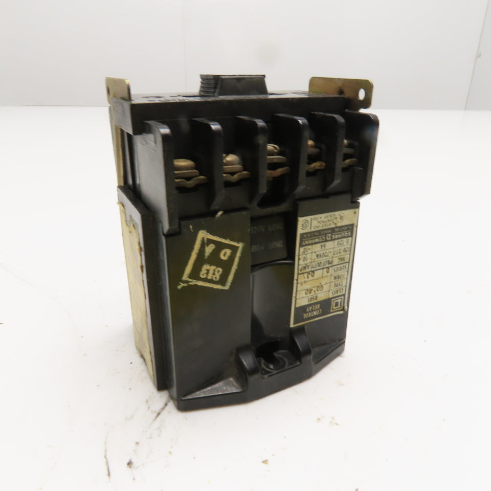 Square D 8501 GO 40 Class 8501 Type GO 40 Control Relay 110/120V 50/60Hz 10A