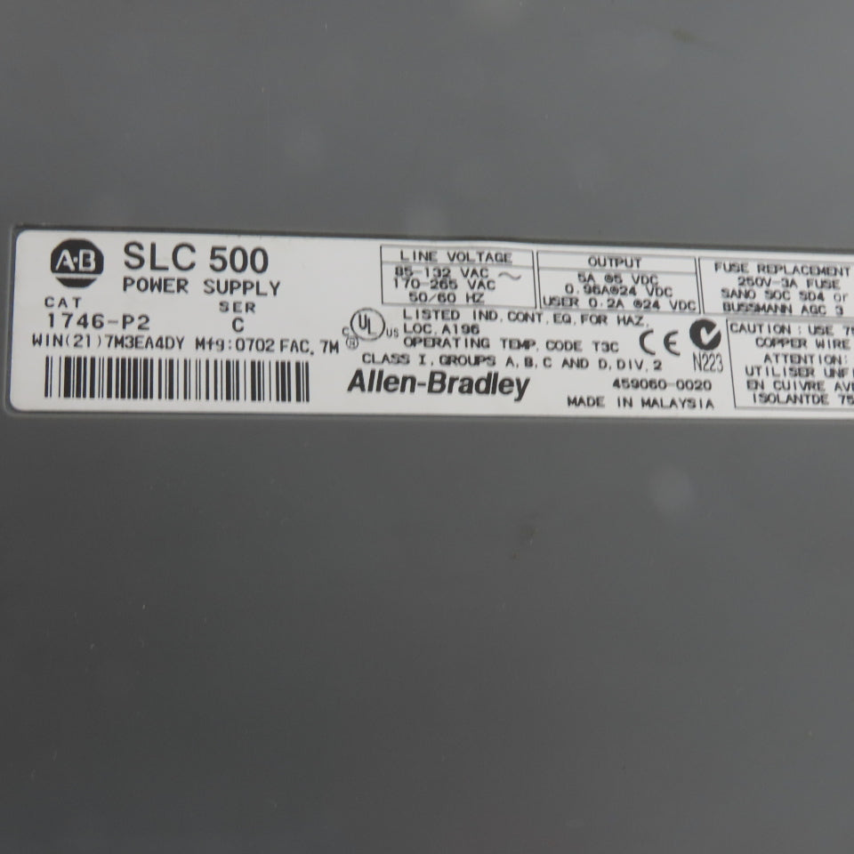 Allen-Bradley 1746-P2 SLC 500 PLC Rack 1746-P2 Input Module 1746-OW16