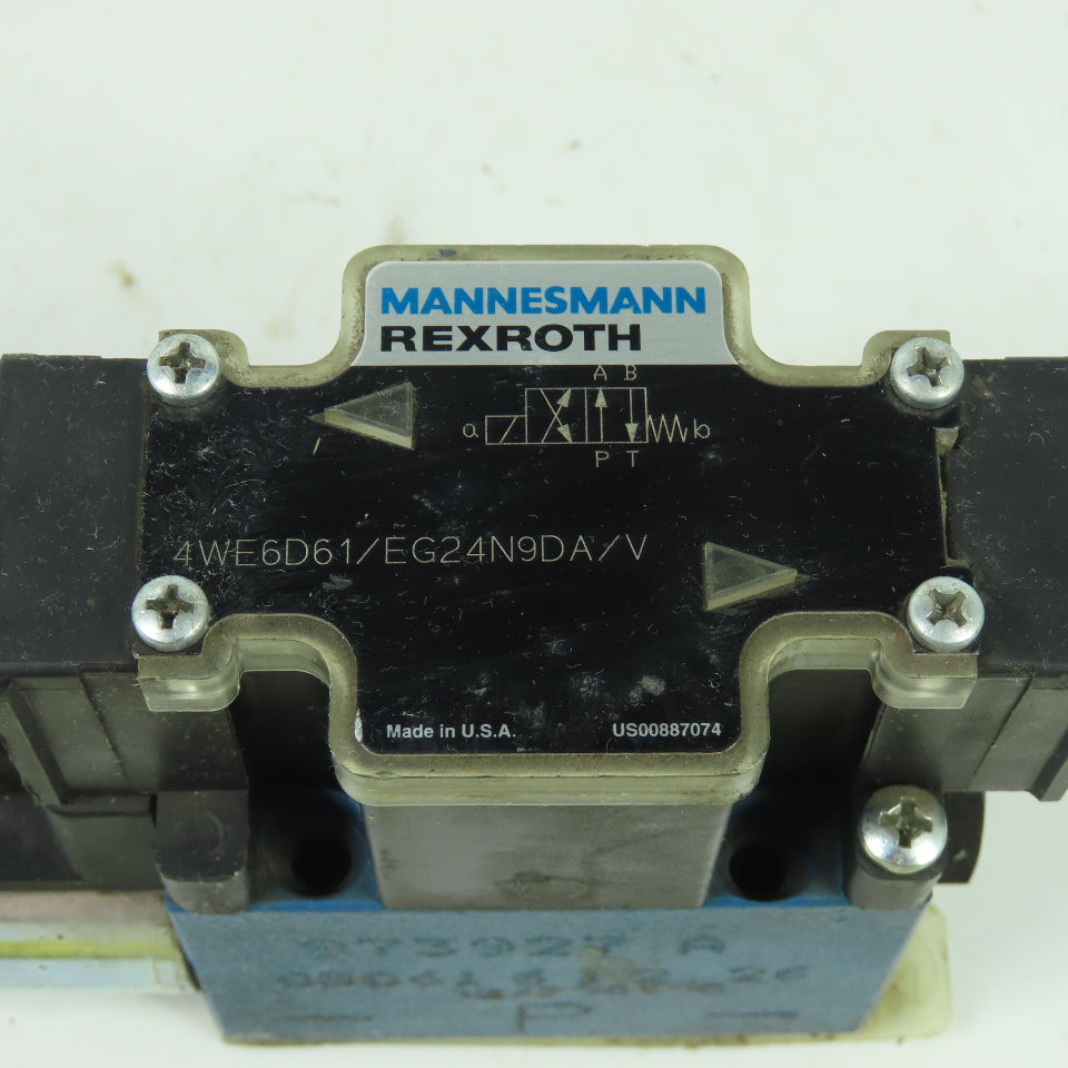 Mannesmann Rexroth 4WE6D61/EG24N9DA/V Directional Control Solenoid Valve 24VDC