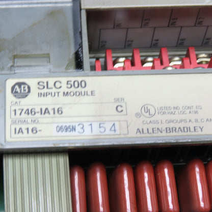 Allen-Bradley SLC 500 7-Slot Rack Power Supply 5/03 CPU (6) 1746-IA16 Input PLC