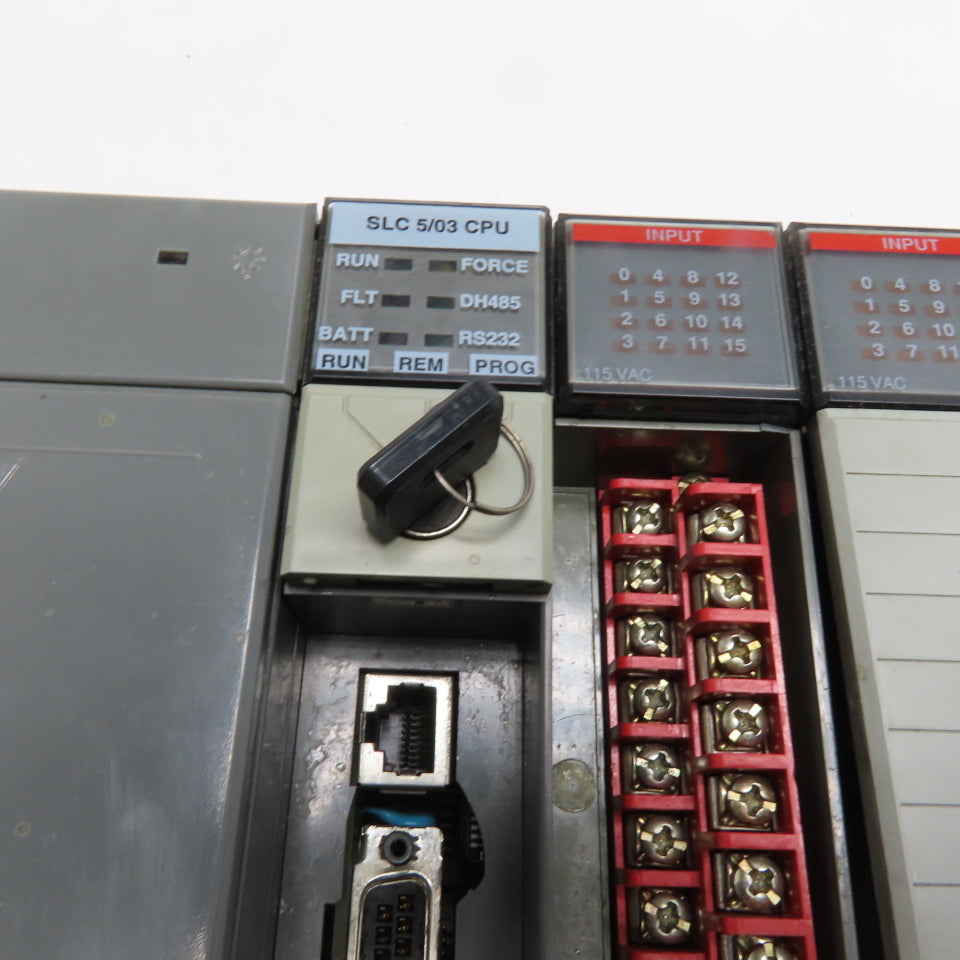 Allen-Bradley SLC 500 7-Slot Rack Power Supply 5/03 CPU (6) 1746-IA16 Input PLC