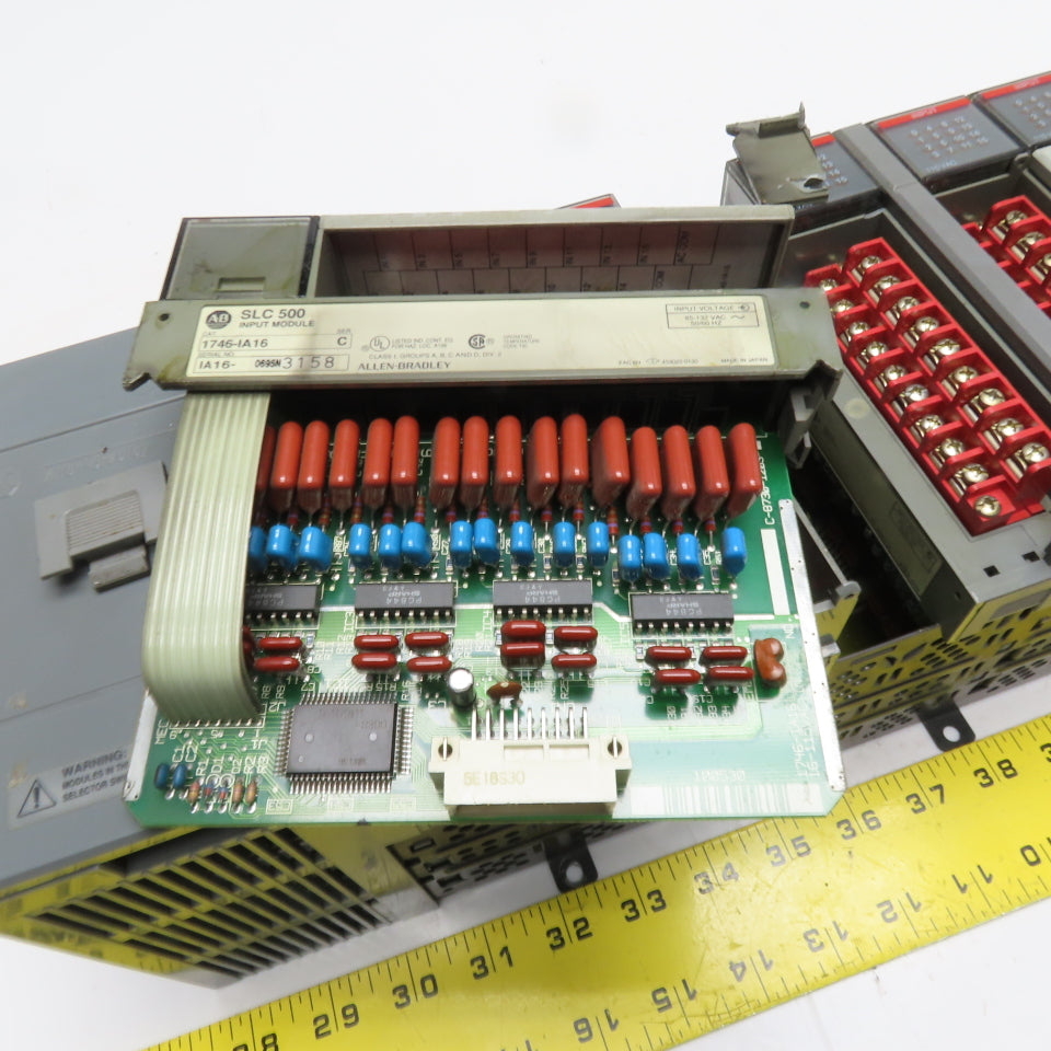 Allen-Bradley SLC 500 7-Slot Rack Power Supply 5/03 CPU (10) 1746-IA16 Input PLC