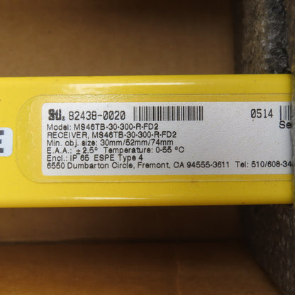 STI MS46TB-30-300-R-FD2 MiniSafe Safety Light Curtain Receiver Pair