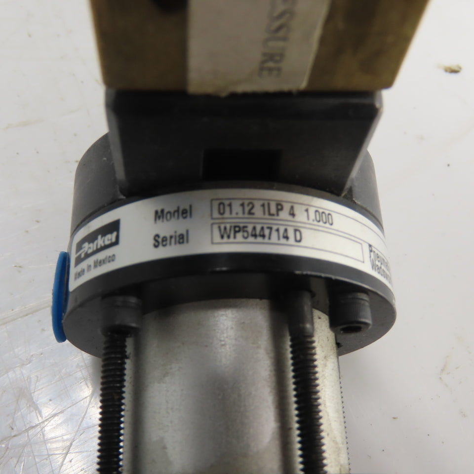 Parker 01.12 1LP 4 1.000 Pneumatic Air Cylinder 60-80 PSI W/ Manifold and Clevis