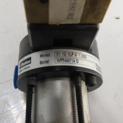 Parker 01.12 1LP 4 1.000 Pneumatic Air Cylinder 60-80 PSI W/ Manifold and Clevis