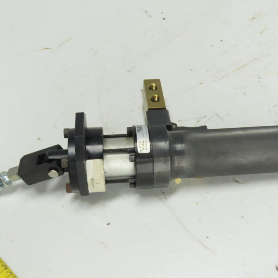 Parker 01.12 1LP 4 1.000 Pneumatic Air Cylinder 60-80 PSI W/ Manifold and Clevis