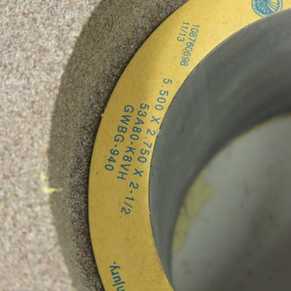 Norton 53A80-K8VH Vitrified Grinding Wheel 5.5x2.75x2.5 5905 RPM