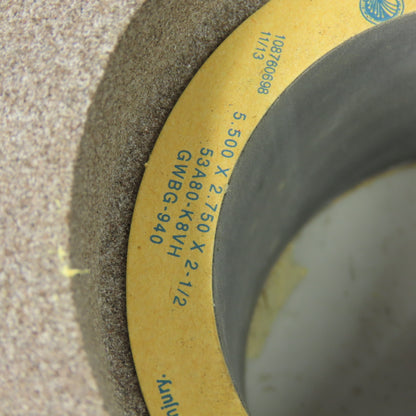 Norton 53A80-K8VH Vitrified Grinding Wheel 5.5x2.75x2.5 5905 RPM