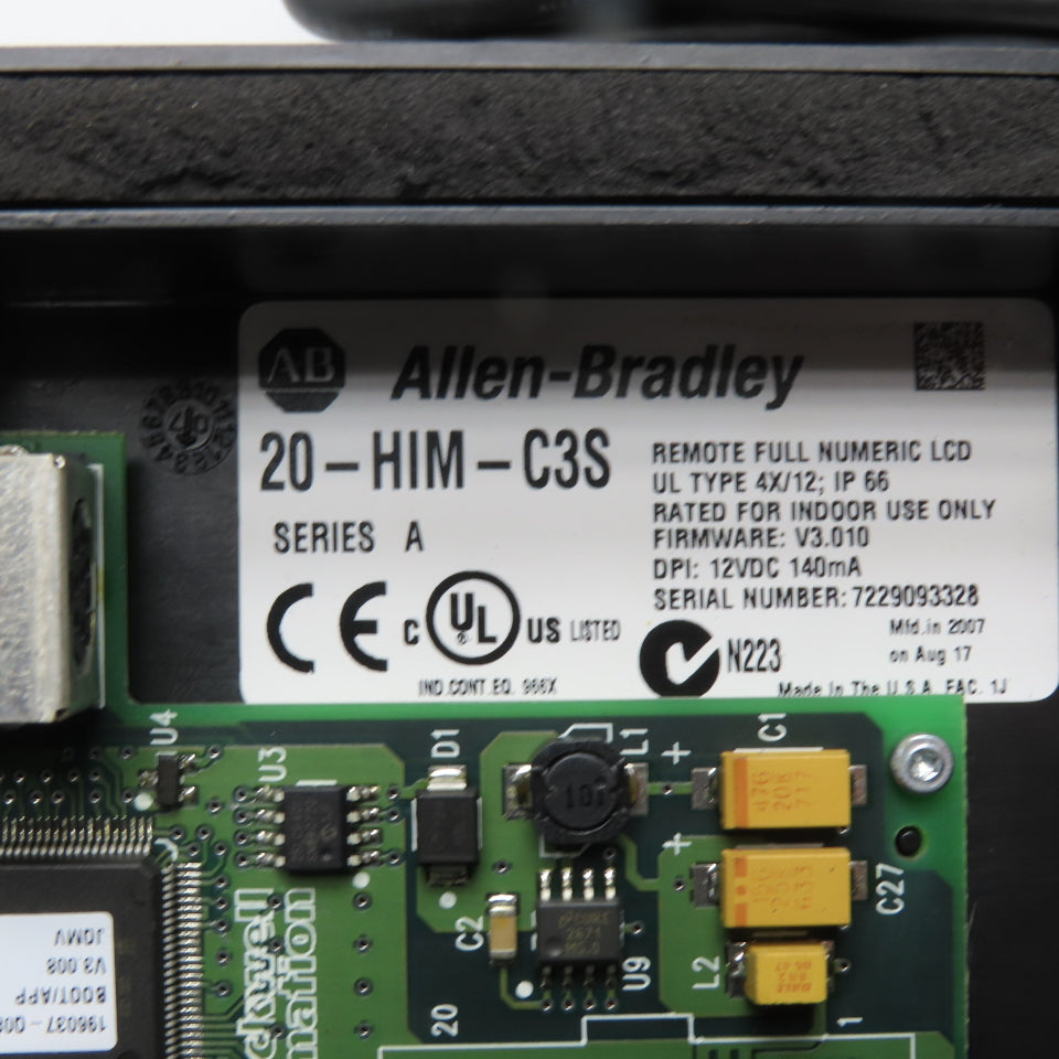Allen-Bradley 20-HIM-C3S Remote Full Numeric LCD Interface W/ Cable