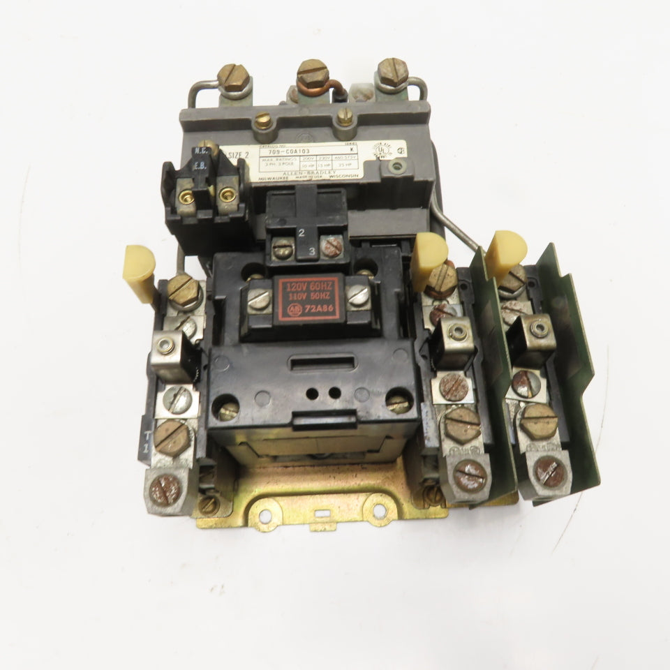Allen Bradley 709-C0A103 Size 2 Contactor Starter 600V 25Hp 110/120V Coil