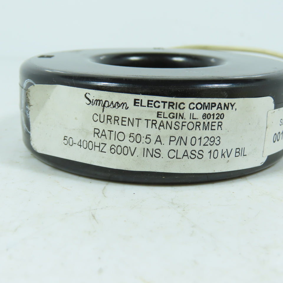 Simpson 01293 Current Transformer Ratio 50:5 A 600V