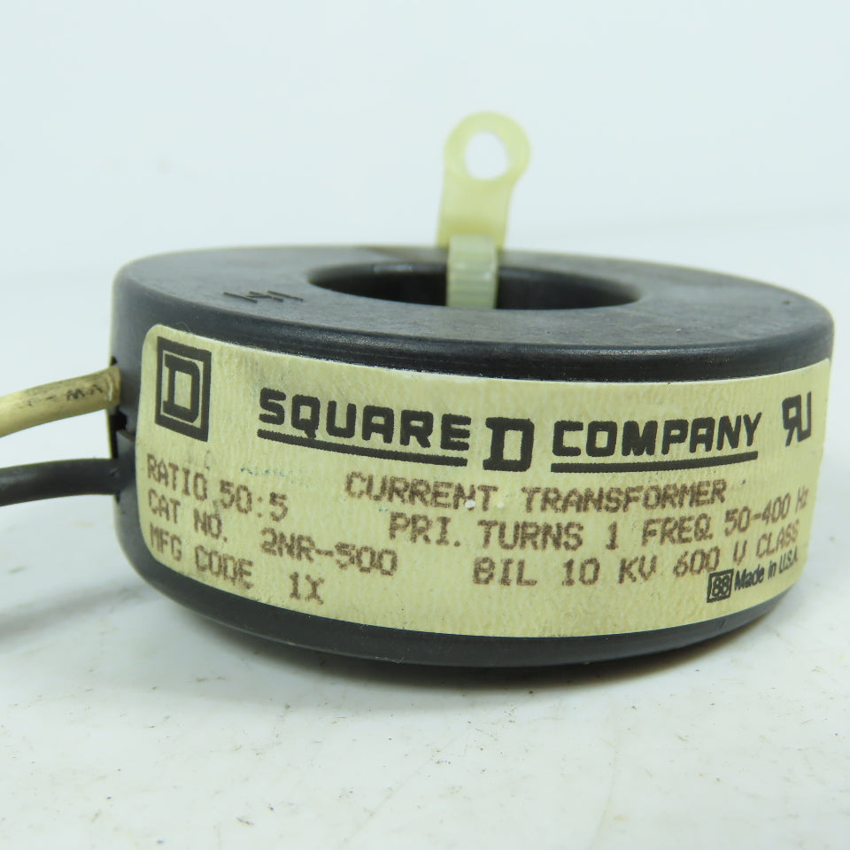 Square D 2NR-500 Current Transformer 50:5 Ratio 600V 50-400Hz