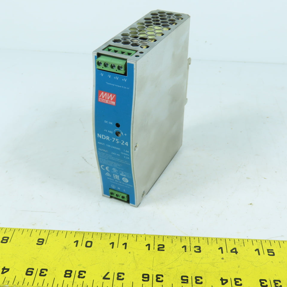 Mean Well NDR-75-24 75W 24V 3.2A DIN Rail Power Supply 100-240VAC