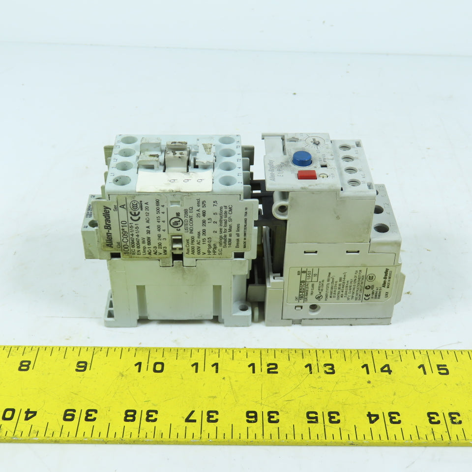 Allen-Bradley 100-C09*10 IEC Contactor W/ 193-ED1CB E1 Plus Overload 1.0-5.0A