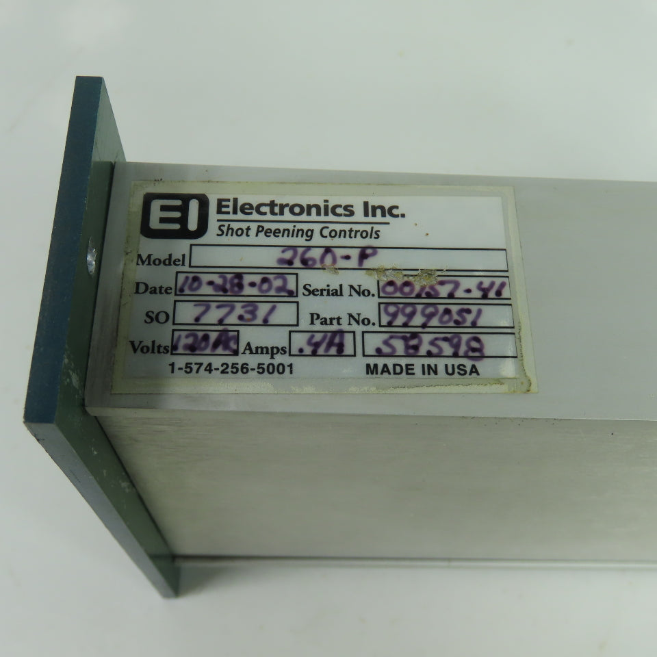 Electronics Inc. 999051 260-P Blast Shot Peening Flow Control Meter 120VAC 0.4A