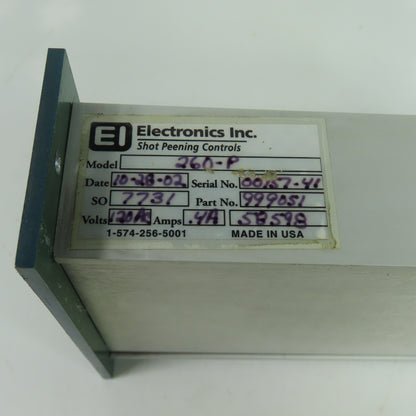 Electronics Inc. 999051 260-P Blast Shot Peening Flow Control Meter 120VAC 0.4A