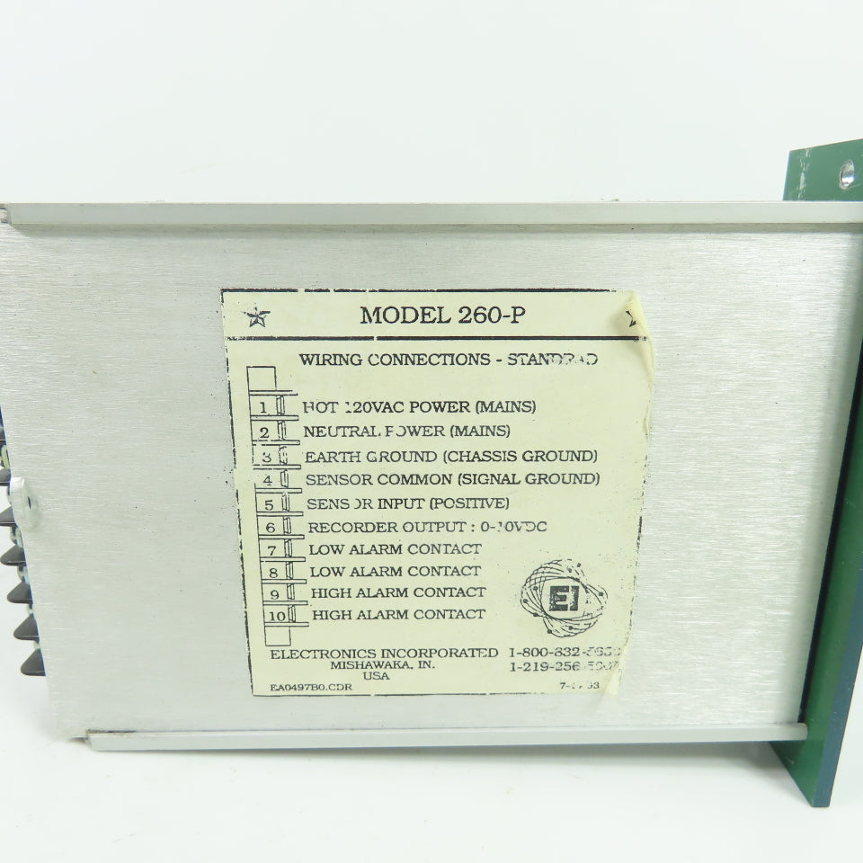 Electronics Inc. 999051 260-P Blast Shot Peening Flow Control Meter 120VAC 0.4A