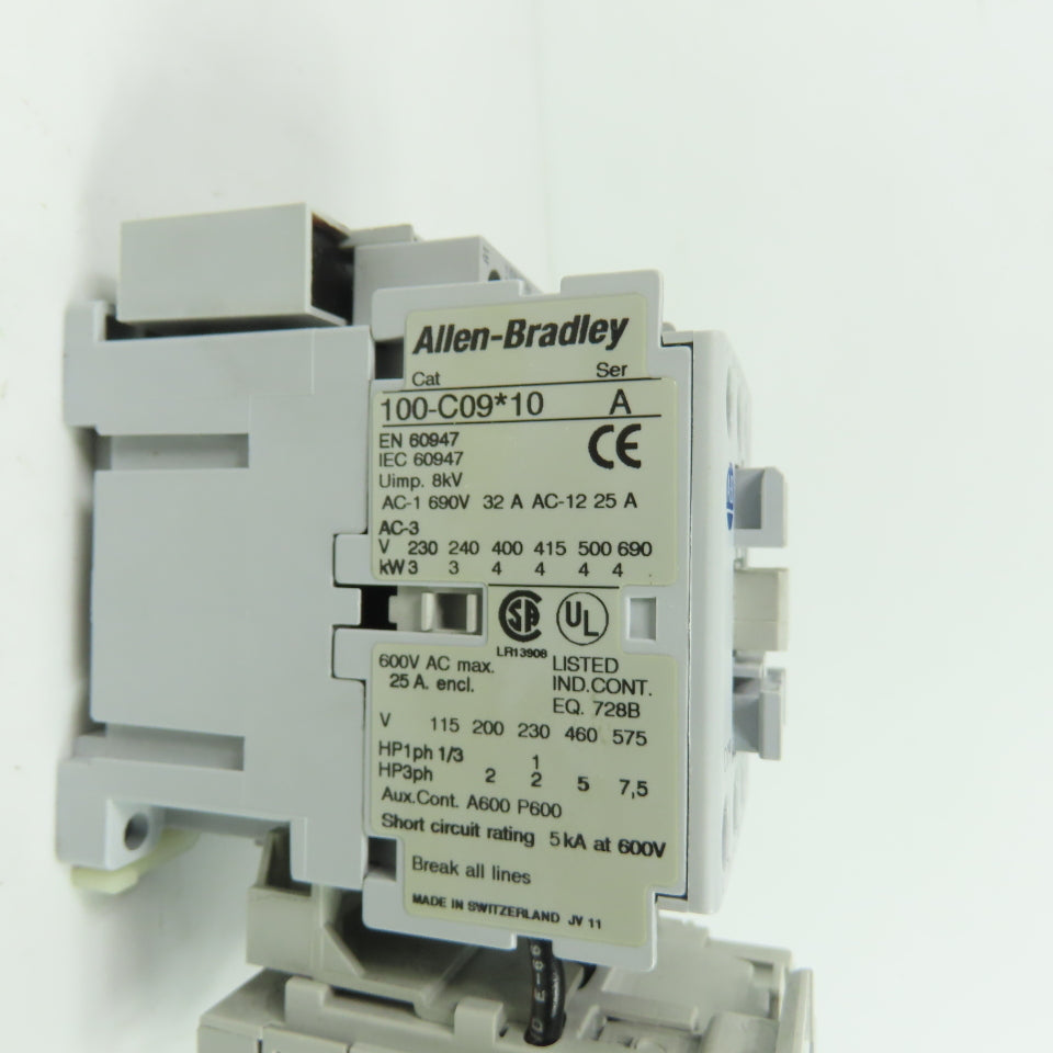Allen-Bradley 100-C09*10 Contactor 600V 25A W/ 193-EA2CB0.32-1.0A Overload Relay