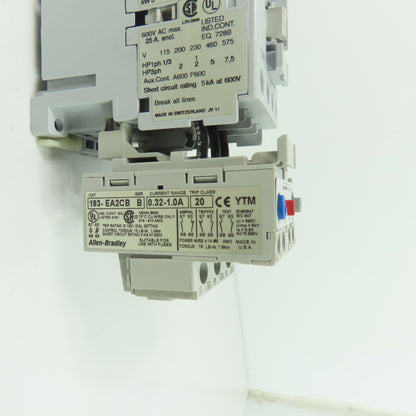 Allen-Bradley 100-C09*10 Contactor 600V 25A W/ 193-EA2CB0.32-1.0A Overload Relay