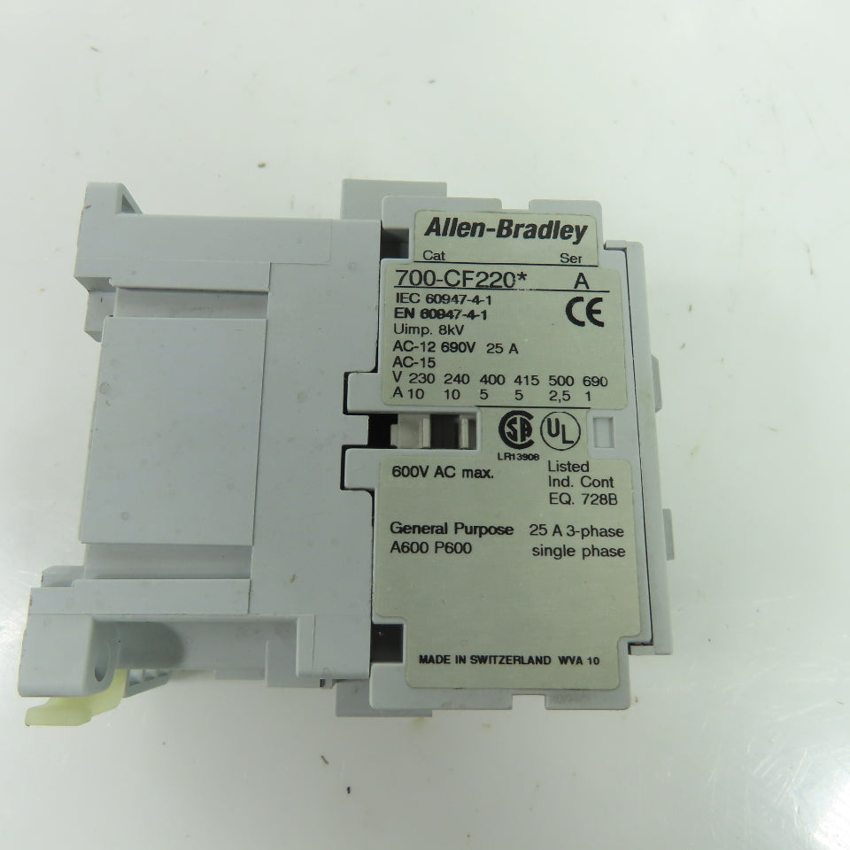 Allen-Bradley 700-CF220* IEC Control Relay 120VAC Coil 25A 600V