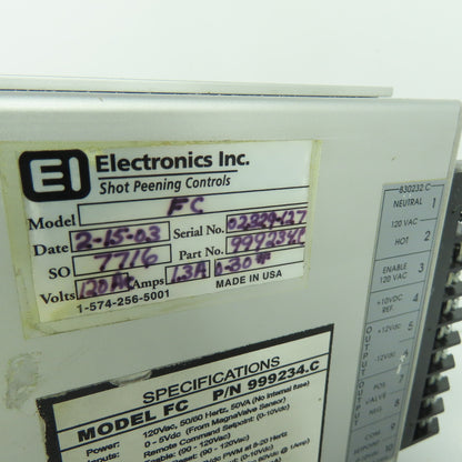 Electronics Inc. 999234.C FC MagnaValve Shot Flow Controller 120VAC 1.3A