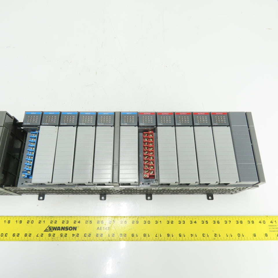 Allen-Bradley 1746-A13 SLC 500 13-Slot Rack W/ 1746-P4 & Input/Output Cards