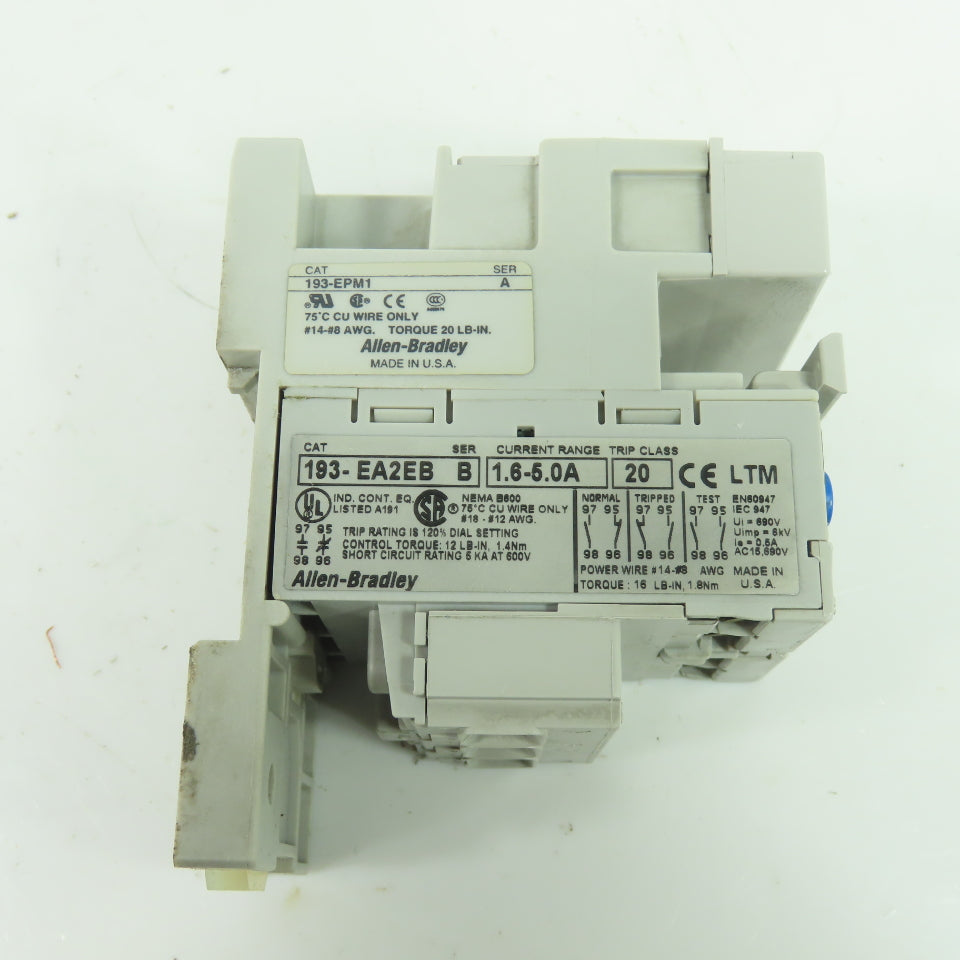 Allen-Bradley 193-EA2EB Electronic Overload Relay 1.6-5.0A 600VAC Ser B