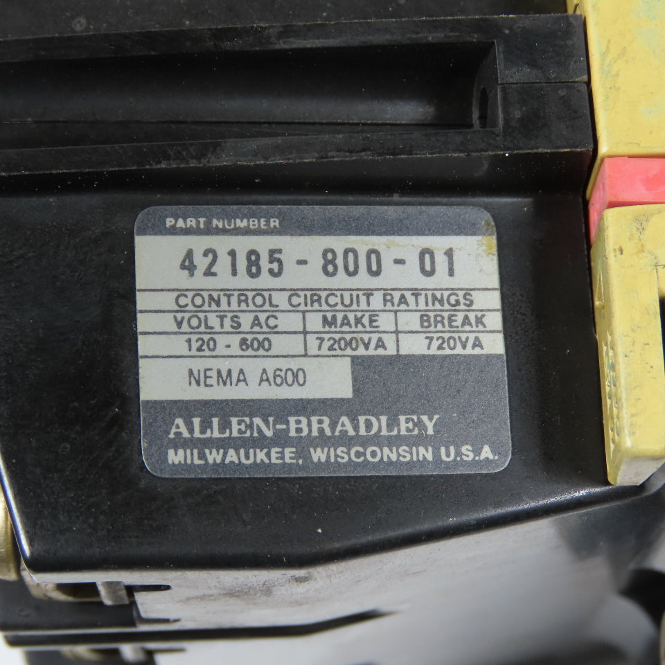Allen-Bradley 509-BOD Size 1 Motor Starter 120V Coil 600V Overload 42185-800-01