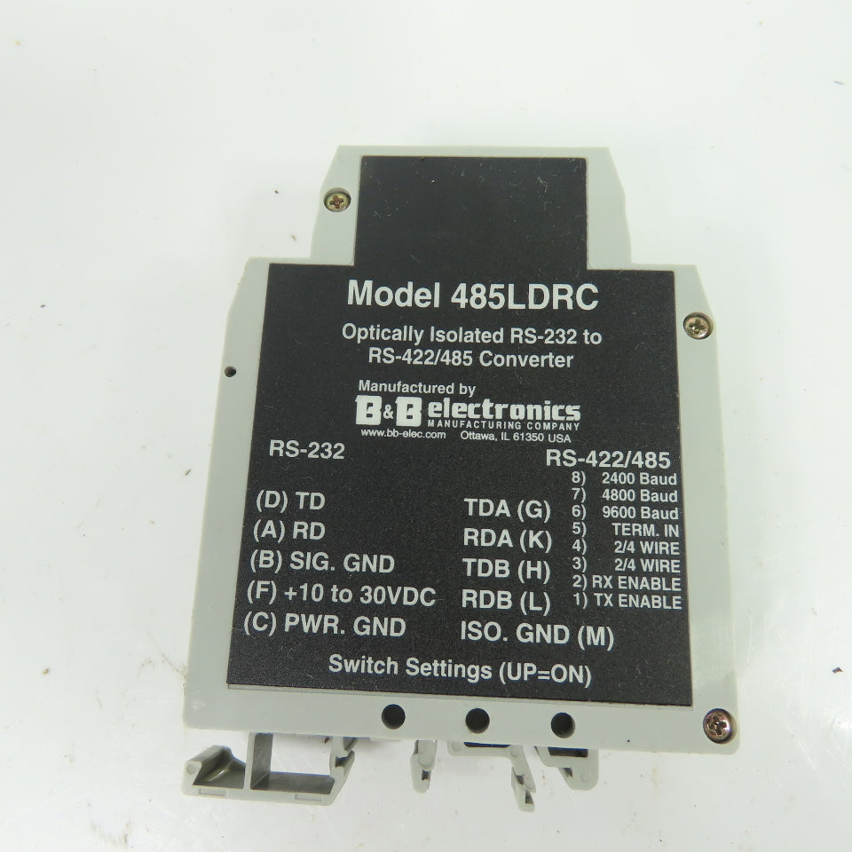 B&B Electronics 485LDRC Optically Isolated RS-232 to RS-422/485 Converter