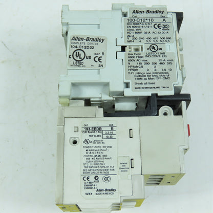 Allen-Bradley 104-C12D22 Reversing Starter 120V Coil 3.2-16A 193-EEDB Overload