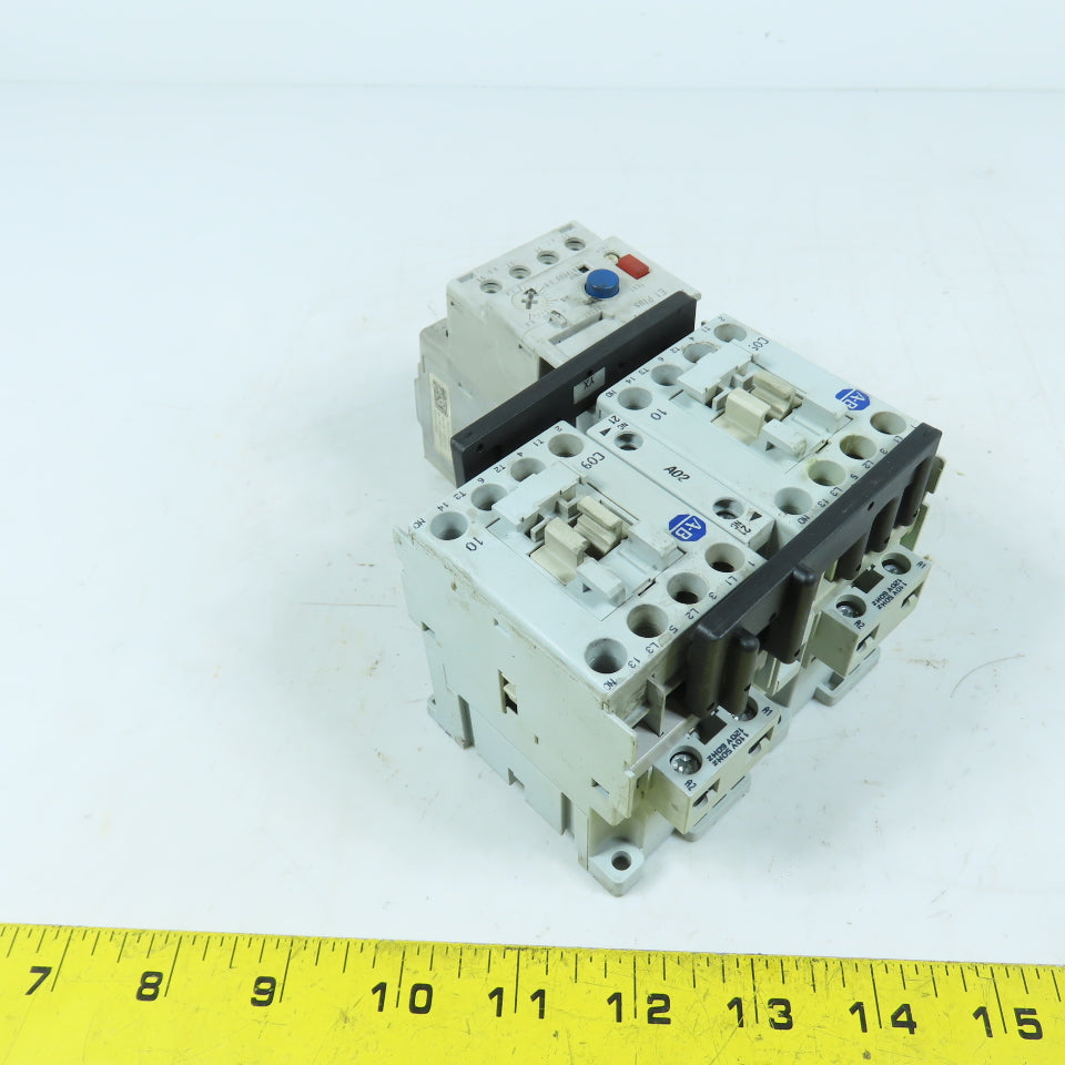 Allen-Bradley 104-C09D22 Reversing Starter 9A 120V Coil 193-ED1CB Overload