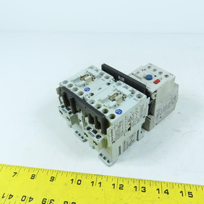 Allen-Bradley 104-C09D22 Reversing Starter 9A 120V Coil 193-ED1CB Overload
