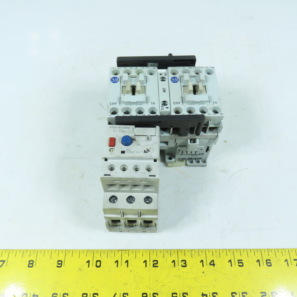 Allen-Bradley 104-C09D22 Reversing Starter 9A 120V Coil 193-ED1CB Overload