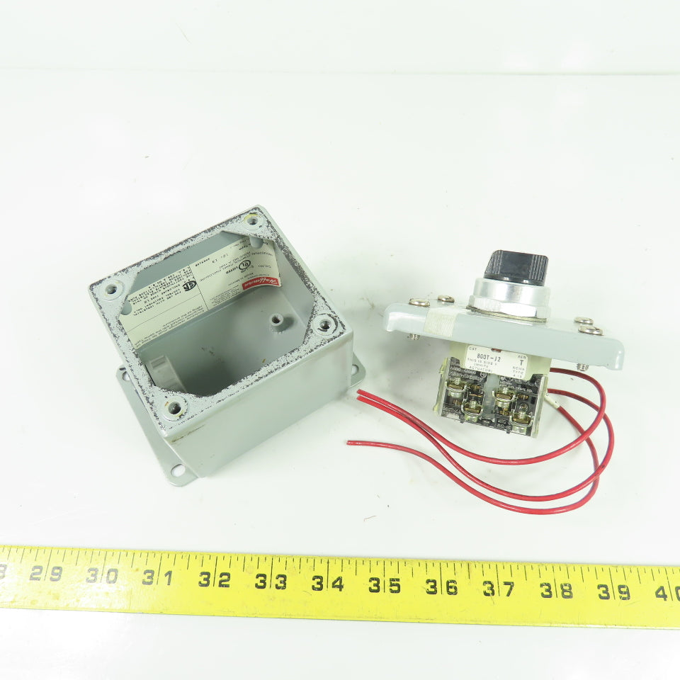 Allen-Bradley 800T-J2 Selector Switch in Hoffman Enclosure 13 3.5"x3.25"x3"