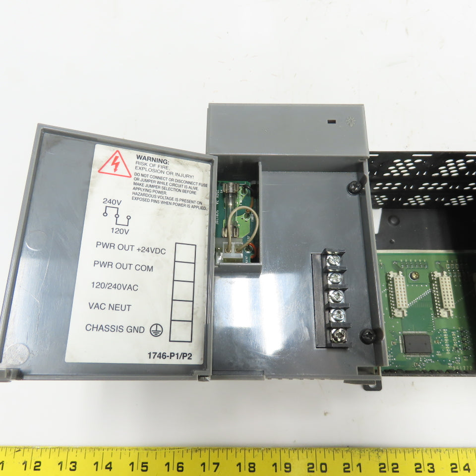 Allen-Bradley 1746-A10 SLC 500 10-Slot Rack W/ 1746-P2 Power Supply