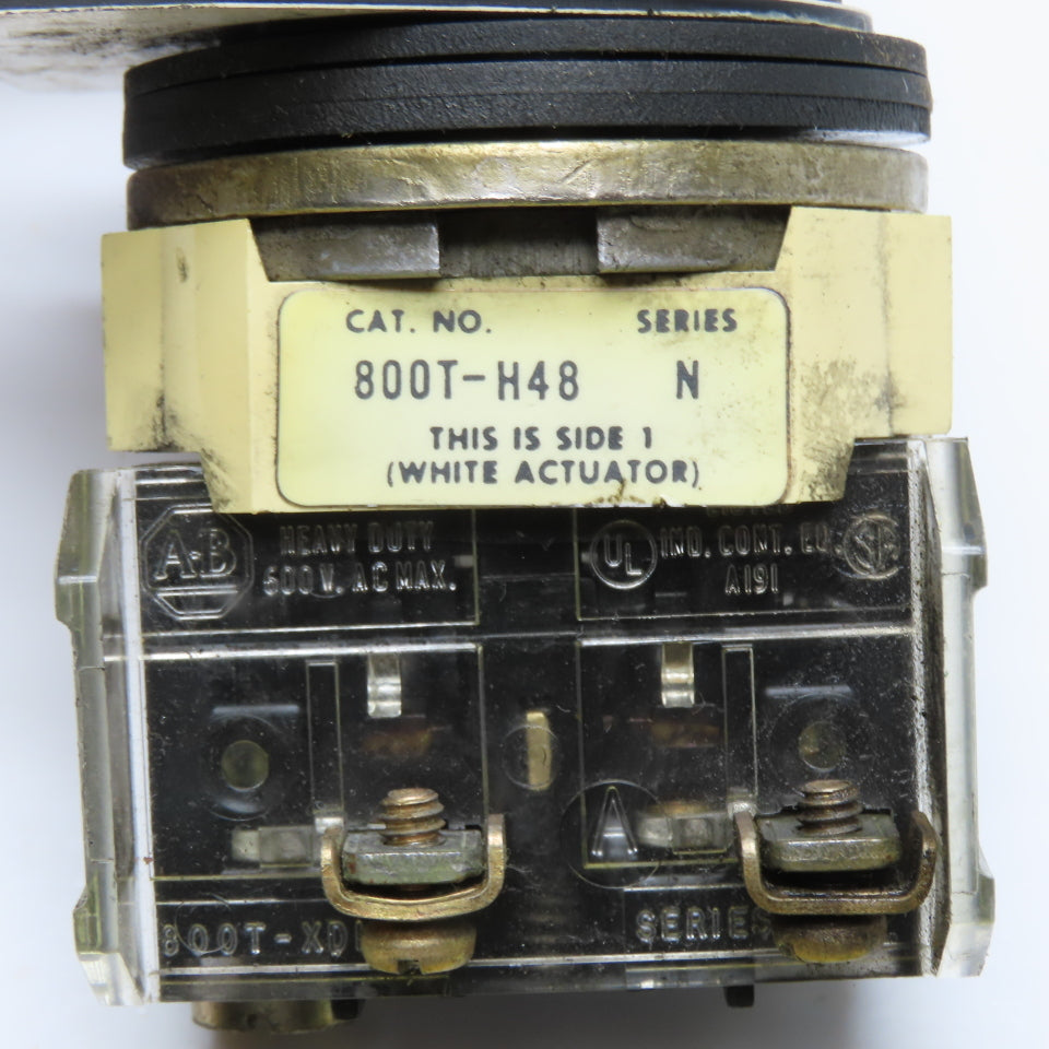 Allen-Bradley 800T-H48 2 Position Momentary Contact Selector Switch 600V Max