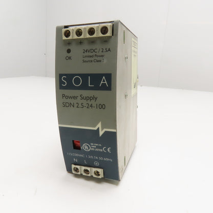 Sola SDN 2.5-24-100 Power Supply 24VDC 2.5A 60W 115/230VAC Input