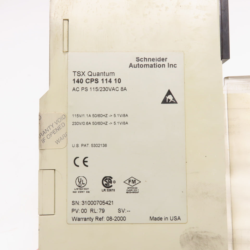 Schneider 140CPS11410 Modicon AC Power Supply Module 115/230VAC 8A Parts