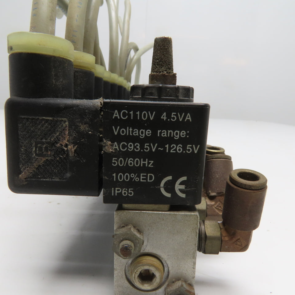 13-Station Pneumatic Solenoid Valve Manifold Bank 110VAC