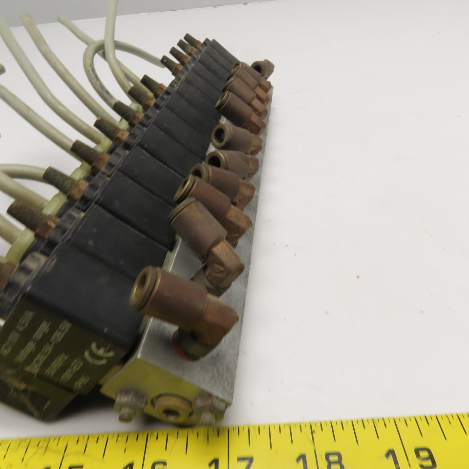 13-Station Pneumatic Solenoid Valve Manifold Bank 110VAC