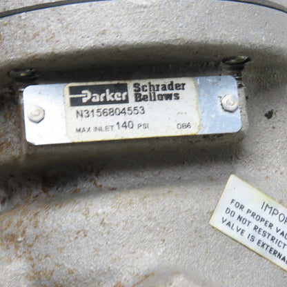Parker Schrader Bellows N3156804553 Pneumatic Solenoid Pilot Valve 140 PSI Max