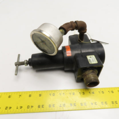 Parker 08R513AB Pneumatic Air Pressure Regulator with Gauge 250 PSI 175 F Max