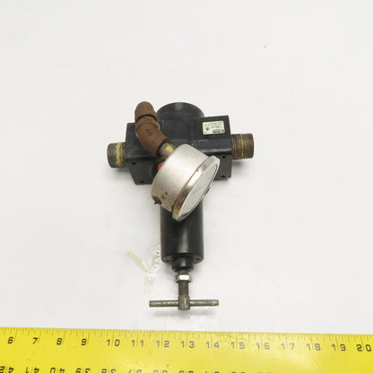 Parker 08R513AB Pneumatic Air Pressure Regulator with Gauge 250 PSI 175 F Max
