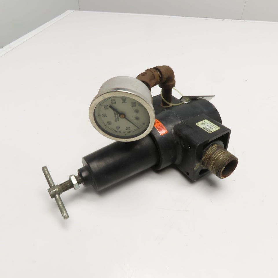 Parker 08R513AB Pneumatic Air Pressure Regulator with Gauge 250 PSI 175 F Max